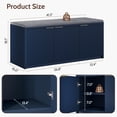 thumbnail image 2 of Vividwood 41.3" Shoe Storage Bench with 3 Doors, Cushioned Seat & Adjustable Shelf for Entryway (Navy Blue), 2 of 5