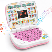 Baby Montessori Learning Toys for Toddler 1-3, MYSPRI Touch Laptop Interactive Educational Toy with Music, Christmas Birthday Gifts for 4 5 6 Year Old Boys Girls Kids, Pink