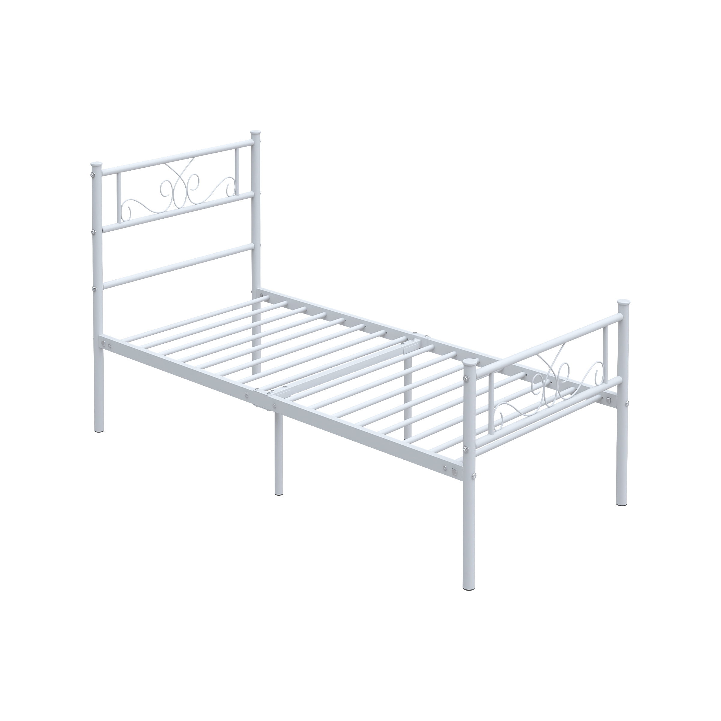 Buy Easy Setup Premium Metal Bed, Platform Box Spring with Headboard