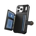 thumbnail image 2 of ELEHOLD Back Wallet Case for iPhone 17 Pro Max Flip Card Slots Magnetic Clasp Slim Shockproof Heavy Duty Works with Magnetic Car Mount for iPhone 17 Pro Max,Black, 2 of 5