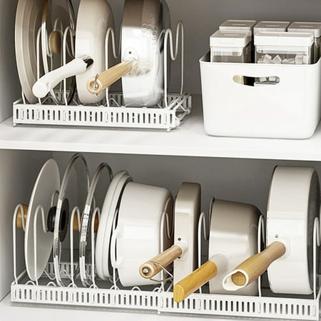 Étagère de rangement pour casseroles à 6 séparateurs - Égouttoir à sec pour  assiettes, organisateur de couvercle de marmite, accessoire de cuisine