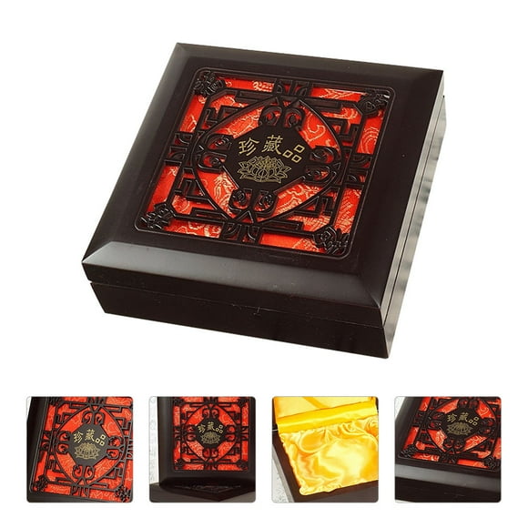 Minkissy Men's Jewelry Box Wooden Black Elegant Jewelry Holder 1Pcs for Travel