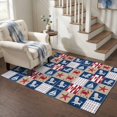 thumbnail image 3 of Area Rugs 3'x5', Summer Nautical Carpet Runner Indoor Outdoor Rugs Home Decor Aesthetic, Coastal Starfish Crab Vintage Patchwork Non Slip Mats Washable Accent Rug for Living Room Bedroom, 3 of 8