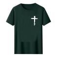 thumbnail image 4 of Gamivast Men's Graphic T-Shirts Crew Neck Soft Short Sleeve T-Shirts Slim Fit Cross Print Tee Shirts Breathable Casual Summer Daily Streetwear Tops, 4 of 5