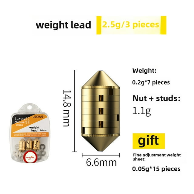 2.5g Quick-Adjust Fishing Sinker Weights with Line-Friendly Design – 3-Piece Box Set Including Free Micro-Adjustment Washers, Durable Lead Pellets for Precise Depth Control, Compact & Versatile