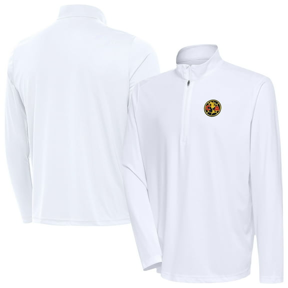 Men's Antigua White Club America Statement Quarter-Zip Pullover