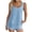 Light Blue, variant on Spring Summer Women's Double Layer Strappy Tank Top Casual Sleeveless Blouse Solid Color Fashion Loose Comfy Vacation Beach Travel, Light Blue S