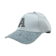 thumbnail image 2 of harmtty Women Hat Shiny Rhinestone Sun Protection Adjustable Stable Brim Ponytail Hole Peaked Hat Headwear,Grey, 2 of 7