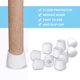 thumbnail image 4 of Funda de tapa de pierna de mueble Uxcell, evita rayones, goma blanca, 8 piezas, 28mm/1 1/10", 4 of 7