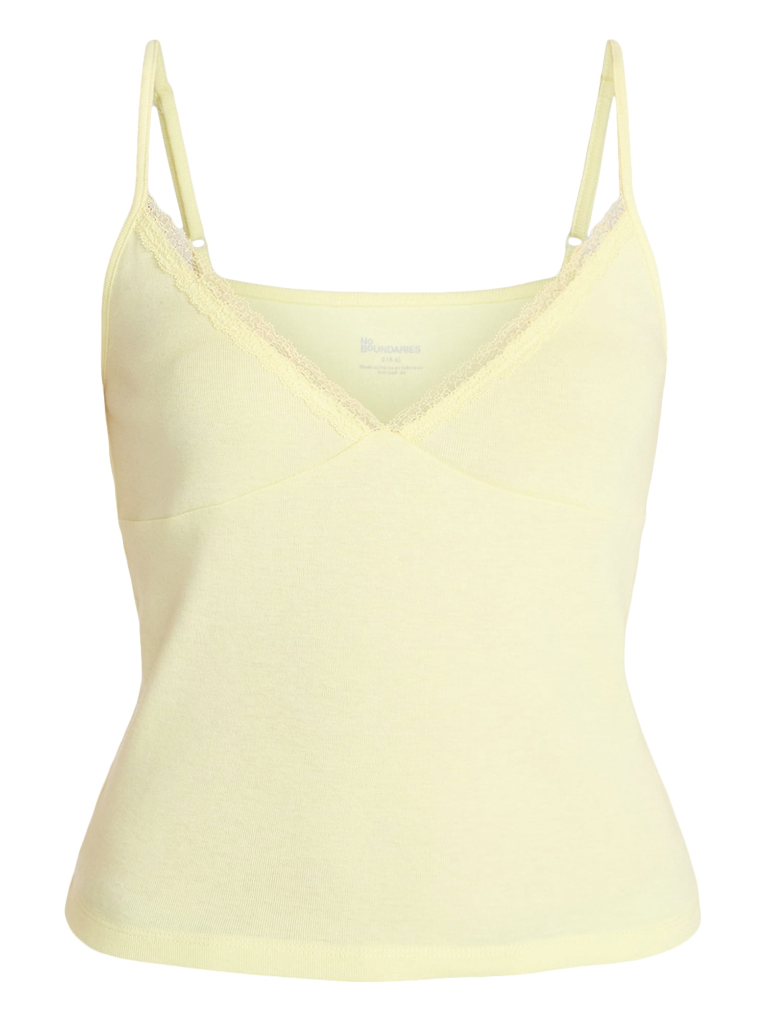 No Boundaries Lace Trim V-Neck Cami, Women’s XXS-XXL