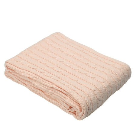 Super Warm Cotton Knitted Throw Blanket Sleeping Cover Light Pink 47 Super Warm Cotton Knitted Throw Blanket Sleeping Cover Light Pink 47 X 71