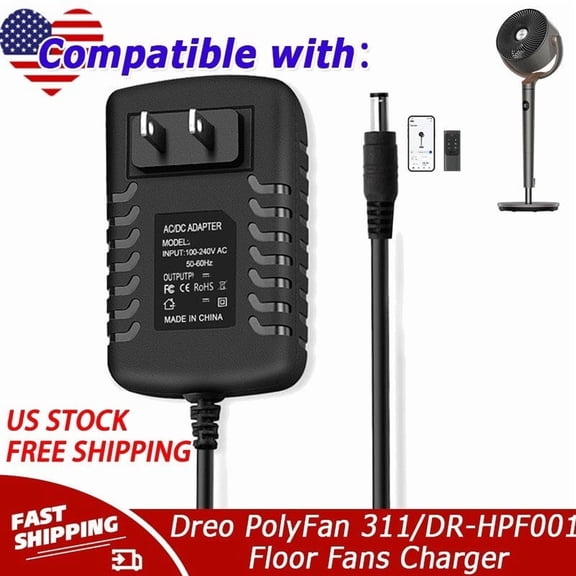 24V Power Adapter Compatible with Dreo PolyFan 311/DR-HPF001 Floor Fans