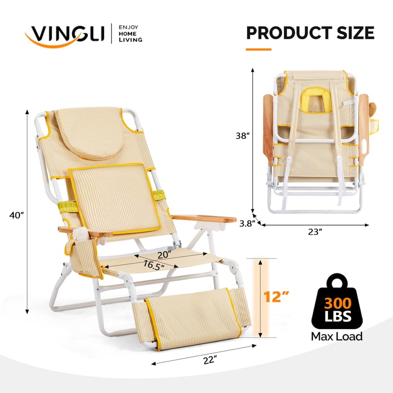 Ktaxon Premium 3-in-1 Outdoor Lounge Chair – Adjustable Recliner