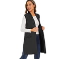 thumbnail image 2 of Cizayoi Women's Long Knit Sleeveless Pockets Cardigan Vest, 2 of 6