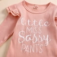 thumbnail image 5 of CAICJ98 Baby Girl Clothes 3Pcs Newborn Fall Winter Knit Ribbed Outfit Long Sleeve Romper Pants Headband Set, Size 6-12 Months, 5 of 7