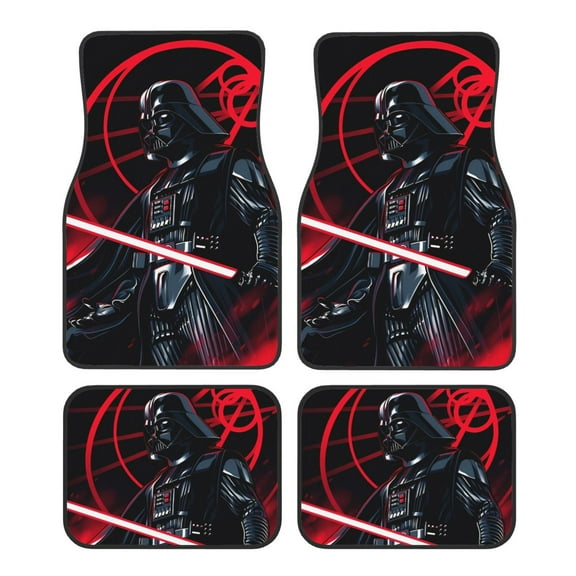 Car Floor Mats 4 Piece Set Darth Vader Decoration Non Slip Floor Foot Mat Universal Floor Liner Car Accessories Automotive Protection