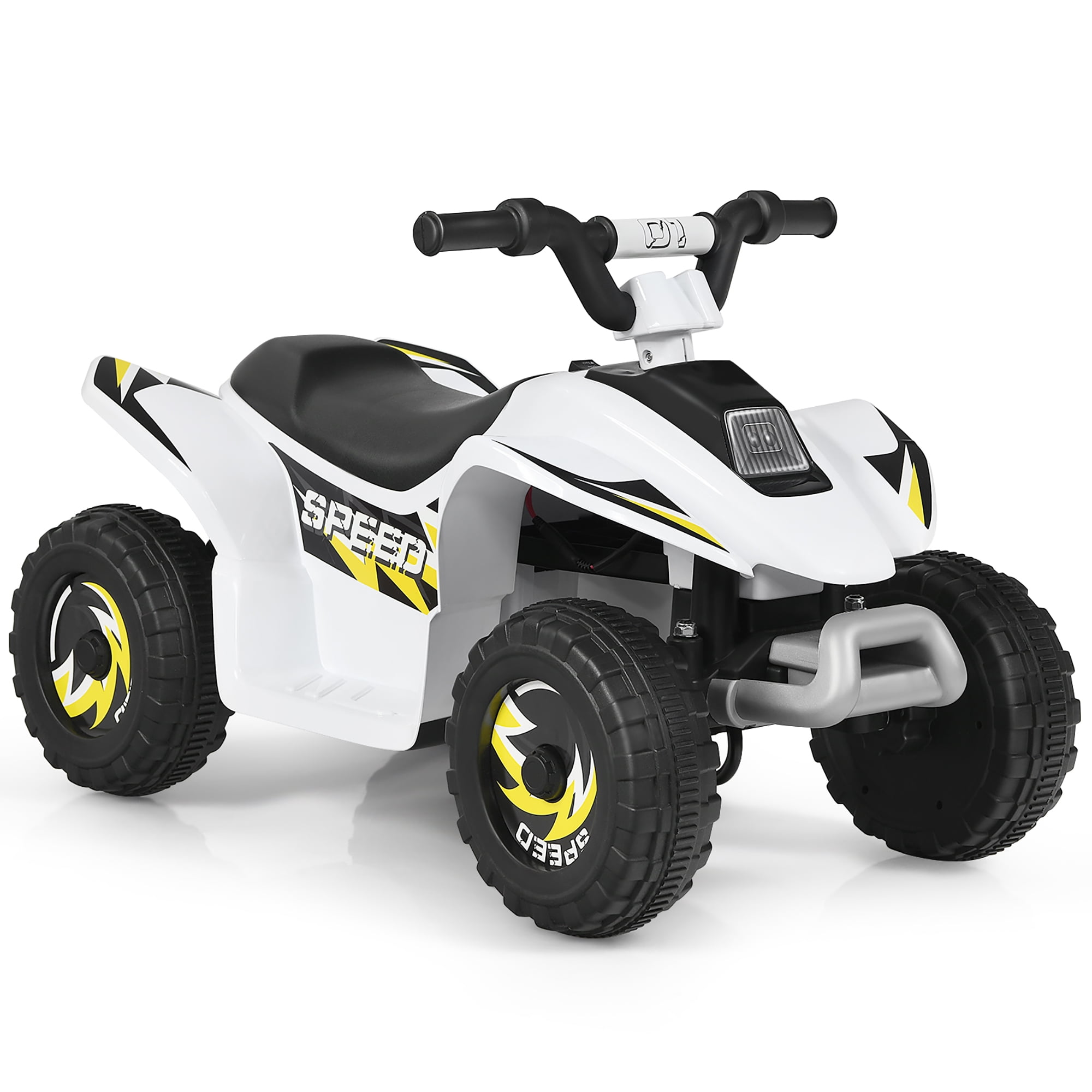 6V Kids Electric ATV 4 Wheels Ride On Toy White costway