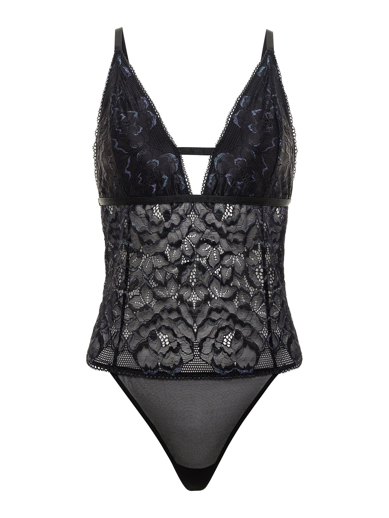 Adored by Adore Me Micro and Lace Unlined Evalynn Bodysuit, Sizes