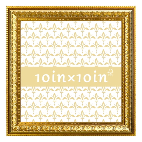 10x10 Picture Frame - Gold Vintage Ornate Wall or Tabletop Photo Frame