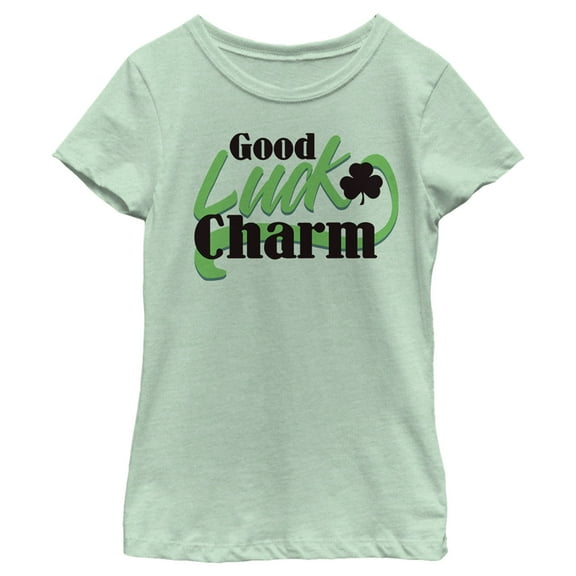 Girl's Lost Gods St. Patrick's Day Good Luck Charm  Graphic Tee Mint Large