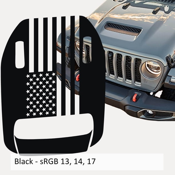 Collectible Decals American Flag Clawed Foot Hood Decal - Fits 2018  Wrangler JL 392 Gladiator JT Mojave
