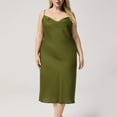 thumbnail image 2 of Tnhcen Plus Size Nightgown with Built-in Bra Women's Satin Sleepwear Camisole Nightdress Long Pajamas XL-5XL Multiple Colors Available Green, 2 of 4