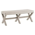 thumbnail image 2 of Home Fare Beige Upholstered 'X' Base Bed Bench, 2 of 5