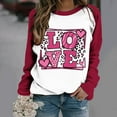 thumbnail image 1 of Jusqu'à 50 % de Réduction! Aqestyerly Blouse à Manches Longues Imprimée pour la Saint-Valentin pour Femmes Col Rond Tunique Décontractée, 1 of 3