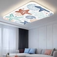 thumbnail image 2 of Teal Blue Brown Starfish Coastal Fluorescent Light Covers, Summer Beach Nautical Coral Sea Magnetic Light Covers for Ceiling Lights, Fluorescent Ceiling Shade for Classroom Office 4x2Ft x 1PCS, 2 of 8