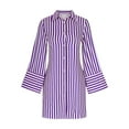 thumbnail image 3 of Baikeli Clearance Women's Dresses Women's Summer Casual Striped Printed Pocket Long Sleeved V-Neck Dress Spring Dresses for Women 2024 Maxi, 3 of 6