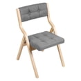 thumbnail image 2 of Porfeet 2Pcs Wooden Folding Chair with Thick Upholstered Cushion, Ergonomic Dining Chairs for Comfort, Supports 350 lbs, Compact Furniture for Dining Rooms Kitchen Wedding Party,Dark Gray, 2 of 9