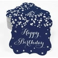 thumbnail image 2 of Inkdotpot Pack Of 50 Happy Birthday Paper Tags DIY Craft Bracket Shape Real Silver Foil Hang Tags, 2 of 7