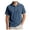 Navy, variant on Yifymode Men's Cotton Blend Ribbed Short Sleeve Polo Shirt, Three-Button Placket Classic Casual Fit Top Army Green L