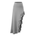 thumbnail image 2 of Doublju Women's Flowy Ruffle Asymmetrical Maxi Skirt (Plus Size Available), 2 of 4