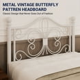 thumbnail image 3 of Allewie Twin Size Vintage Metal Bed Frame with Butterfly Pattern Design Headboard & Footboard, White, 3 of 6