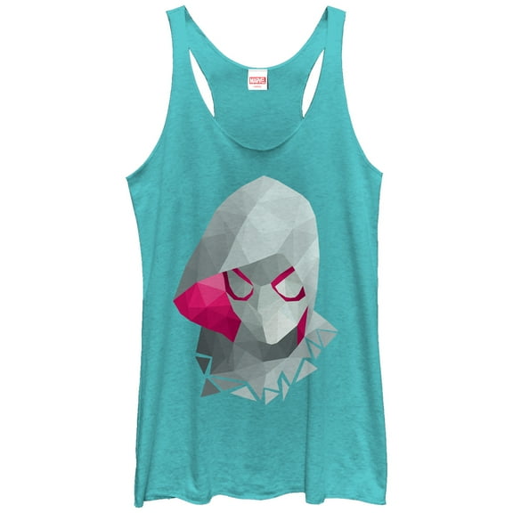 Women's Marvel Geometric Spider-Gwen  Racerback Tank Top Tahiti Blue Medium