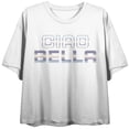 thumbnail image 5 of Ciao Bella Women's White Crew Neck Crop Tee-Small, 5 of 7