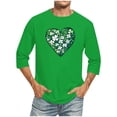 thumbnail image 1 of Ceisia Men's St. Patrick's Day 3/4 Sleeve T-Shirts, Relaxed Fit Crew Neck Shamrock Heart Graphic Tees Gifts, 1 of 4