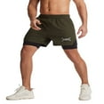 thumbnail image 3 of Men Double Layer Sport Shorts Quick Dry Gym Athletic Workout Shorts with Pockets, 3 of 8