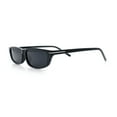 thumbnail image 6 of Womens Classy Think Plastic Narrow Rectangle Cat Eye Mod Fashion Sunglasses All Black, 6 of 7