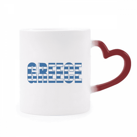 

Greece Country Flag Name Heat Sensitive Mug Red Color Changing Stoneware Cup