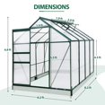 thumbnail image 6 of EAGLE PEAK 6 Ft. W x 8 Ft. D x 7 Ft. H Outdoor Walk-in Hobby Greenhouse, 6 of 10