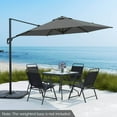 thumbnail image 2 of Costway 9 FT Patio Cantilever Umbrella with Sun-Protective Canopy, Top Air Vent Cross Base Gray, 2 of 10