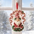 thumbnail image 3 of 3.15 in 2D Candy Cane Christmas Ornament, Vintage Red and White Hanging Pendant with Santa, Gnome, Reindeer and Sleigh Artwork for Tree and Seasonal Display, 3 of 6