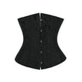 thumbnail image 1 of Women's Fashion Waist Trainer Balck Corset Waist Training Corsets and Bustiers Underbust Corset with Thong, 1 of 7