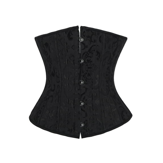 Women's Fashion Waist Trainer Balck Corset Waist Training Corsets and Bustiers Underbust Corset with Thong