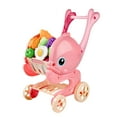 thumbnail image 4 of Pink Design Shopping Cart Children Toy Set, Family Play Educational Kitchen Supermarket Role Play, 24 Pieces With Cash Register, Thick Fun Learning Activity, 4 of 7