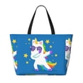 thumbnail image 2 of KdxioCool Unicorn Star Golden for Beach Bag for Women Large Beach Tote Bag Waterproof Sandproof Swim Bag with Zipper Pockets Beach Vacation Travel, 2 of 7