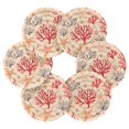 thumbnail image 7 of Yayeee 6 PCS Drink Coasters with Holder Set Woven Absorbent Round Tabletop Hot Pad, Retro Starfish, 7 of 7