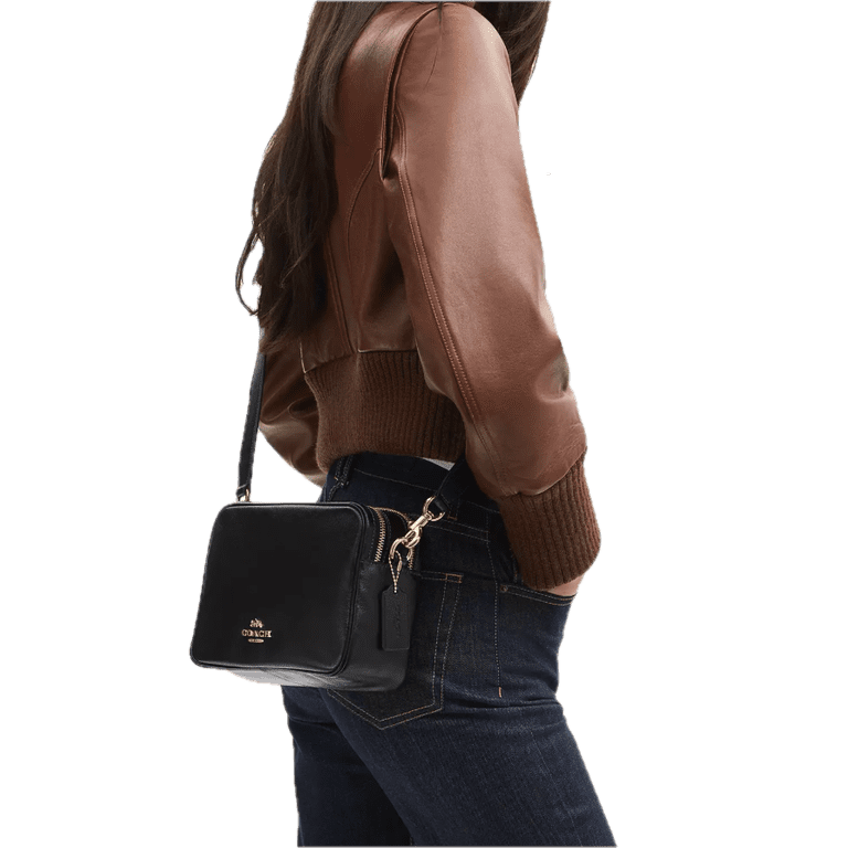 coach travel crossbody bag Jes Crossbody, Black: Handbags Crafted of Signature canvas and smooth leather it features an outside zip pocket with two credit card slots for easy access to essentials Coach Houston Men's Crossbody Leather